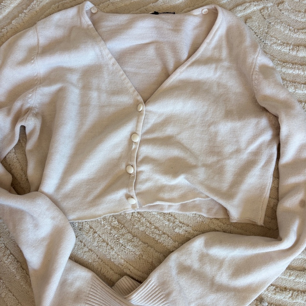 Cream Button-Up Women's Sweater